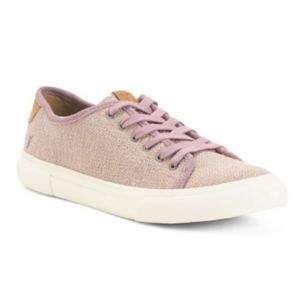 Frye Pink Gia Canvas Size 6 Low Lace Sneakers